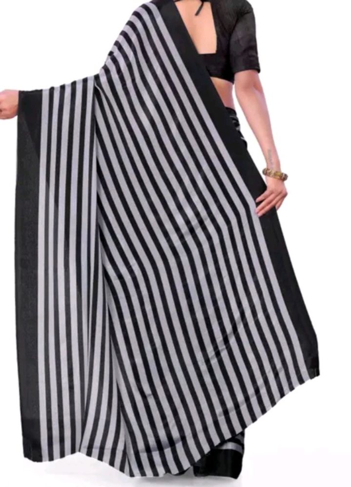 Pretty   Saree 🖤 With Stitched Blouse Size 32