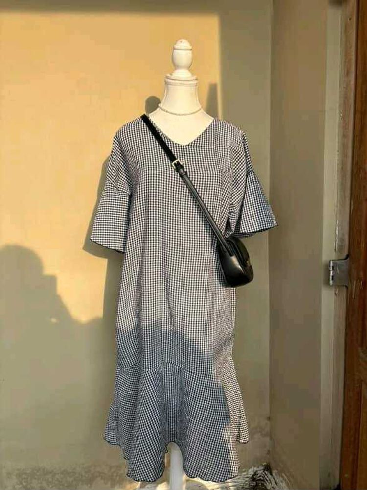 Bust 44 Midi Gingham Dress