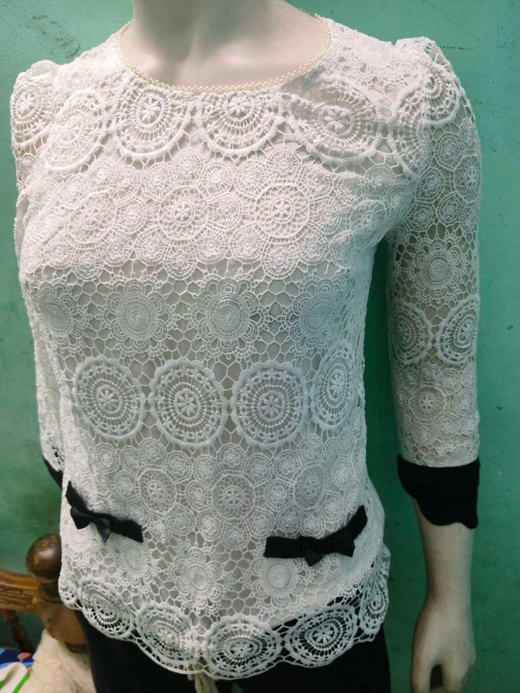 Beutiful Laced And Beads Top