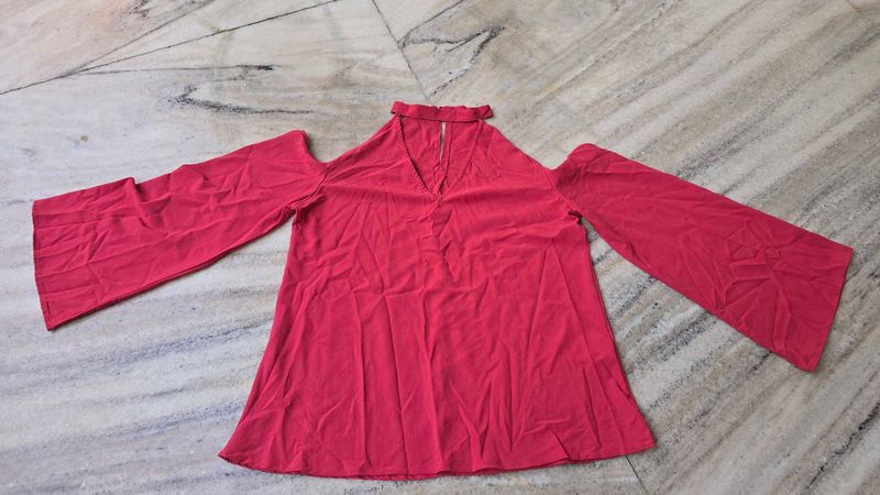 rust Long bell Sleeve Top