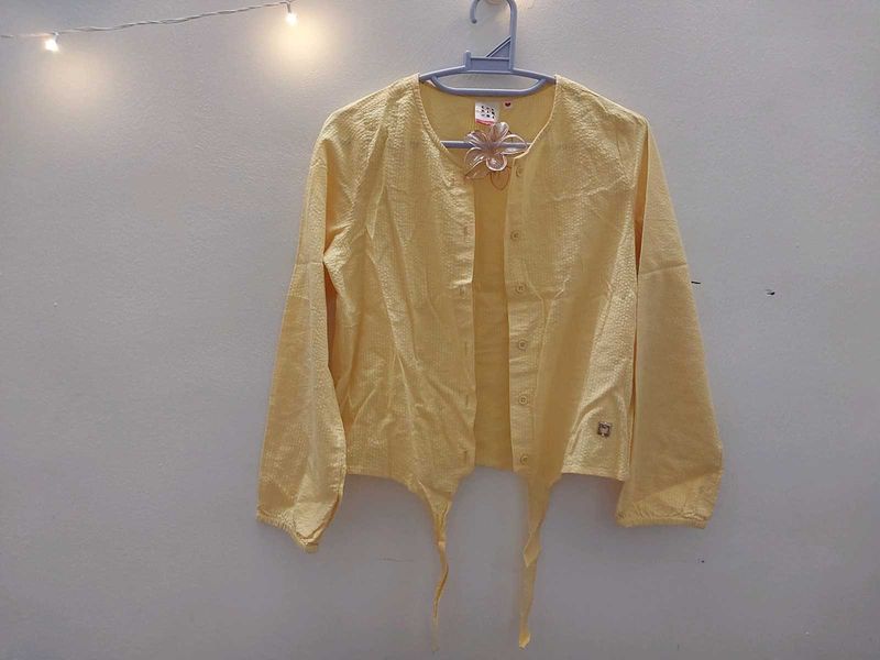 Yellow Tie Front Top