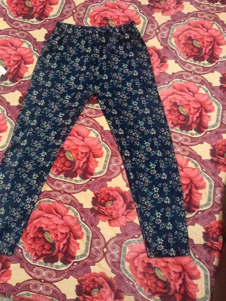 Floral Print Lounge woolen pants