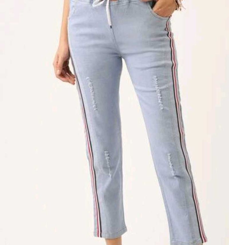 Rugged Jeans Stripped Lines