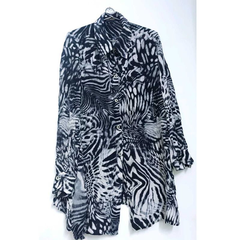 Animal Print Button-Down Shirt