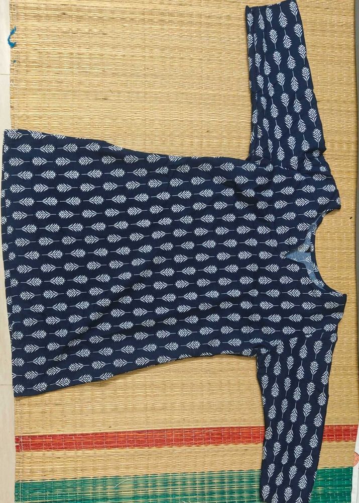 Navy Blue and black Floral Print Kurti combo