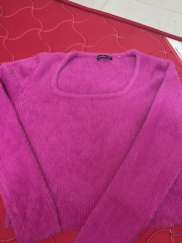 Fuzzy Pink Sweater
