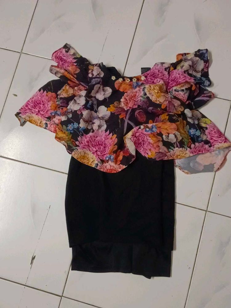 Black Top , Body Con Model( White Frock Free)