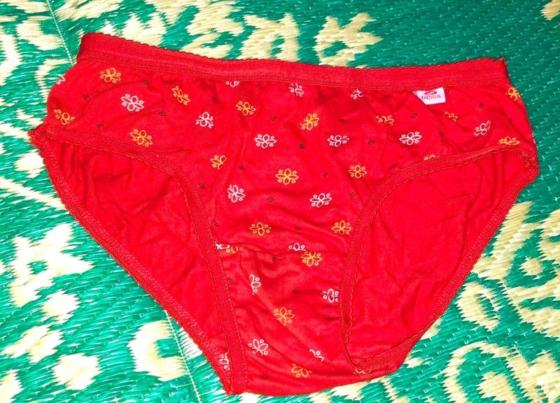 Red Floral Print Panty