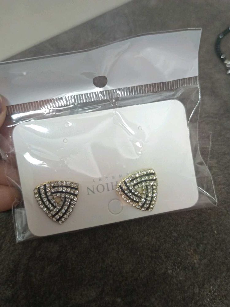 Triangle Rhinestone Earrings