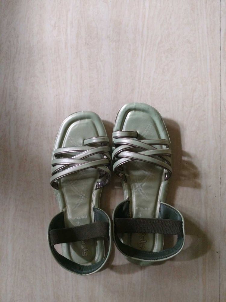 Sage Green Strappy Sandals - Size 6
