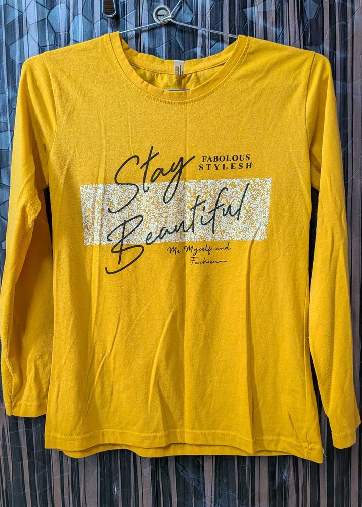 Yellow Graphic Print Tee
