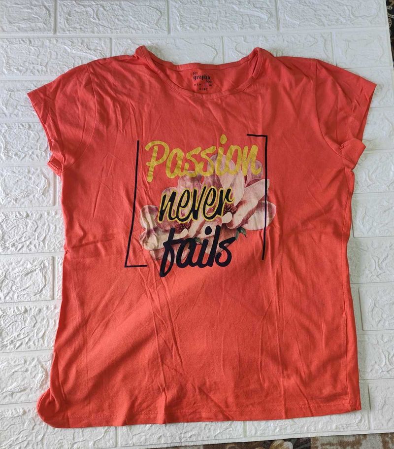 Coral Graphic Print Tee