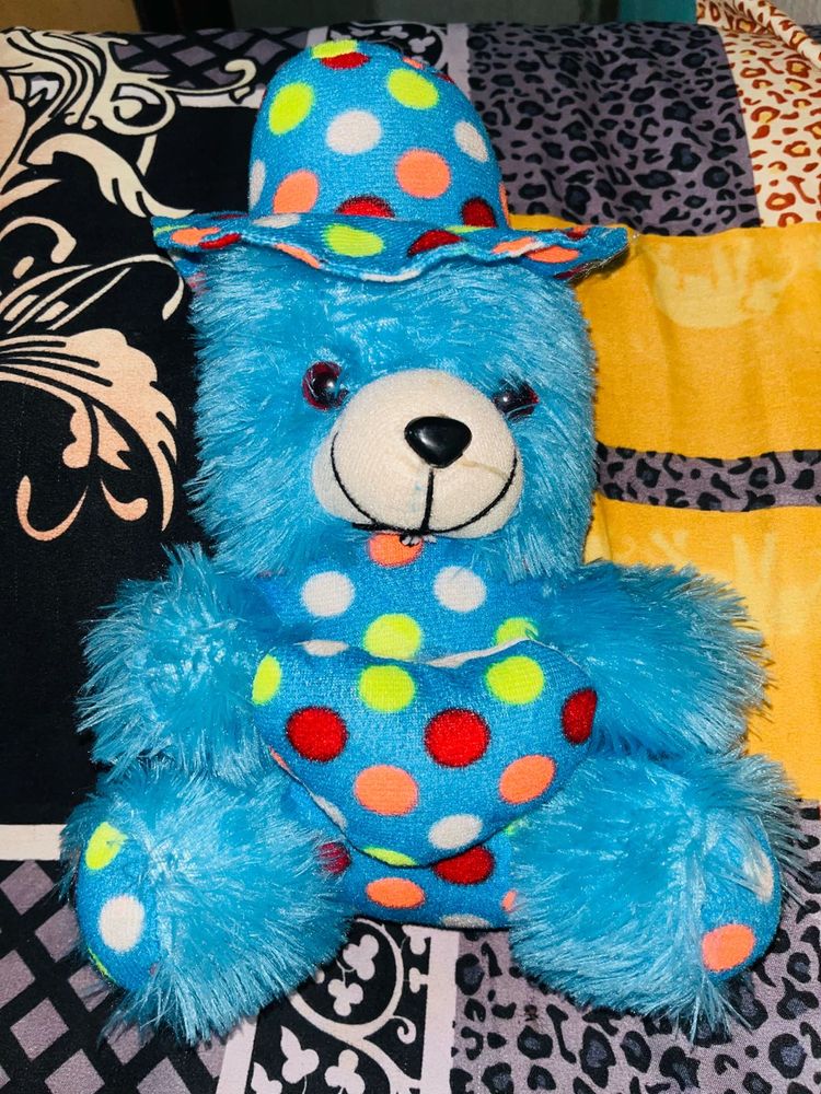 Cute Polka Dot Teddy Bear with Hat