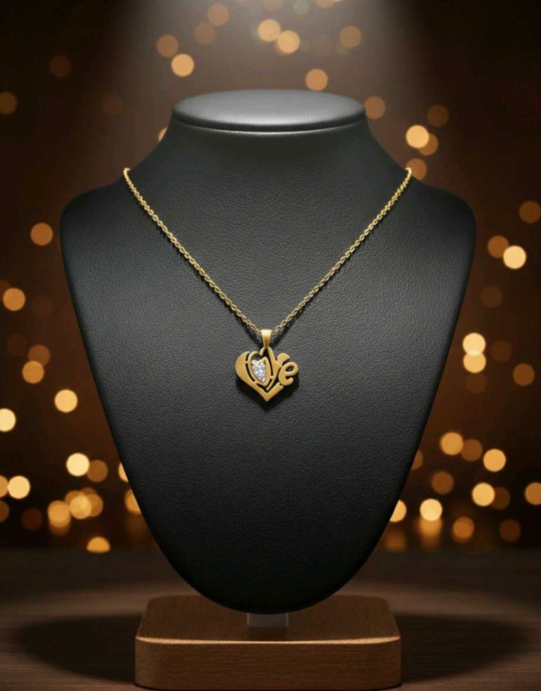 Love Heart diamond gold Necklace