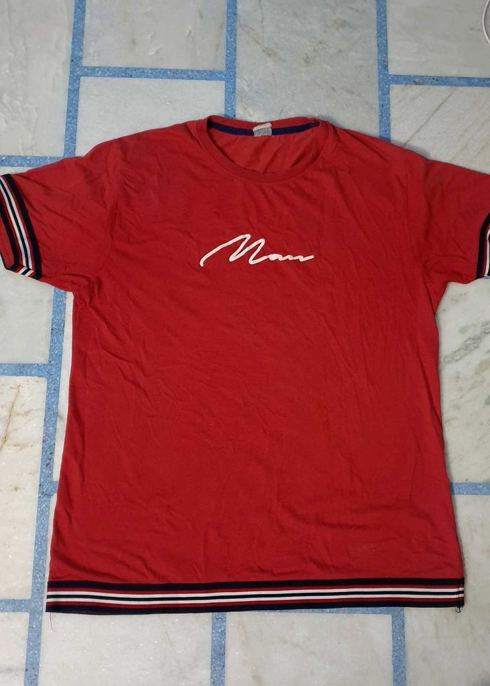 Red &#39;Man&#39; Graphic Tee