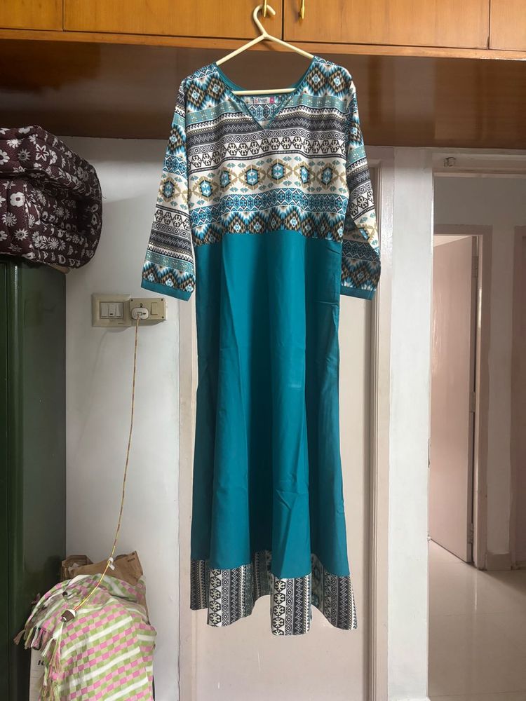 Laser Printed Anarkali Kurta
