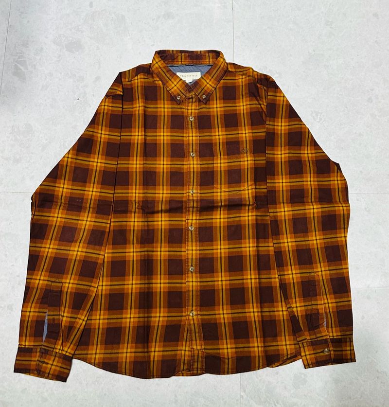 Aeropostale Brown Check Party Wear Shirt