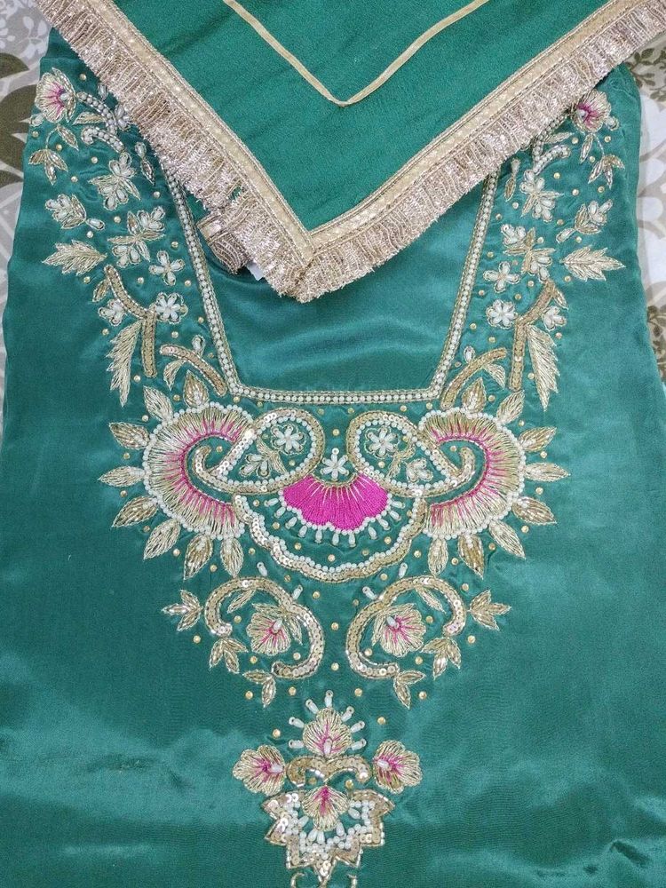 Beautiful Crepe Embroidered Suit