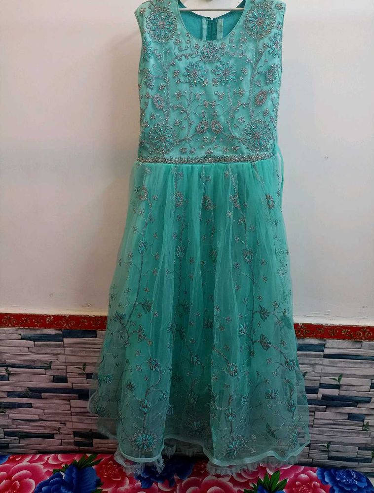 Flowy Teal Net Dress - Perfect for Twirling
