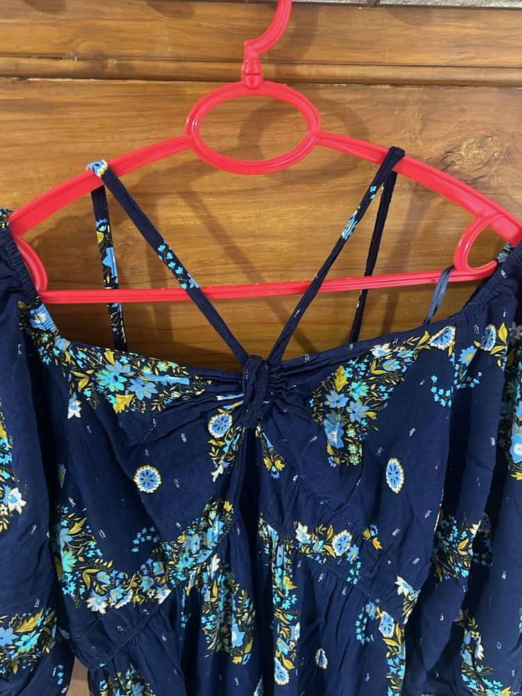 Floral Print Off-Shoulder Dress