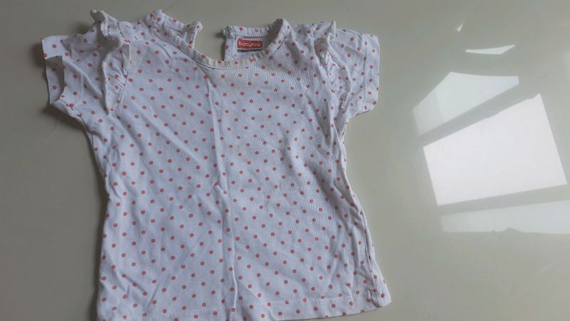 White Tshirt With Red Dots