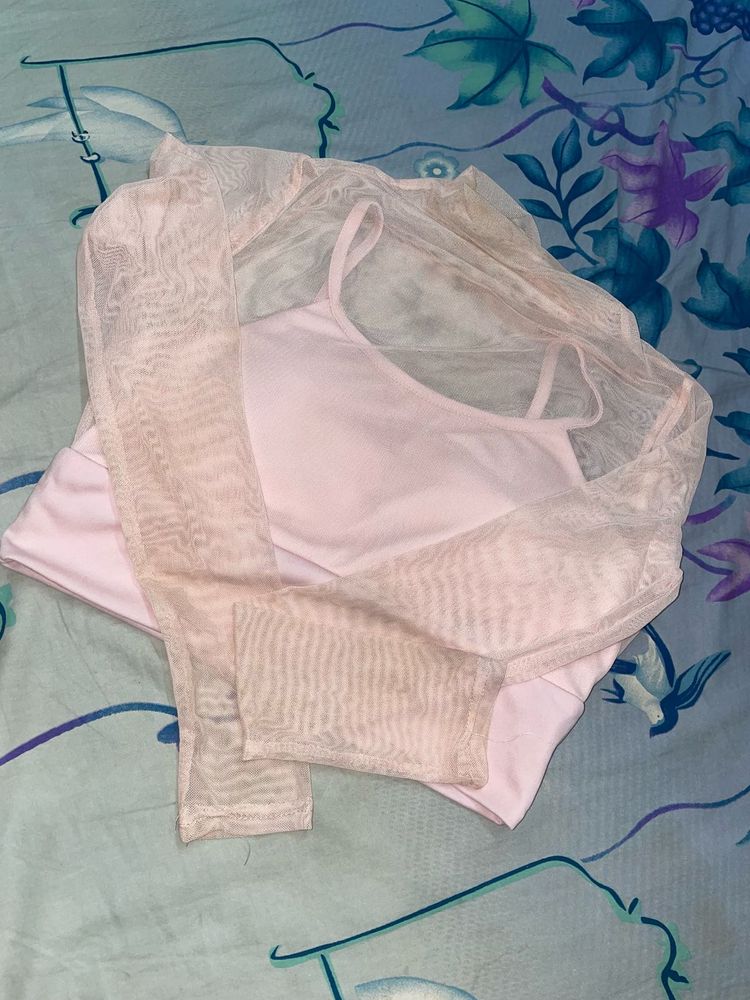 Pink Mesh Top