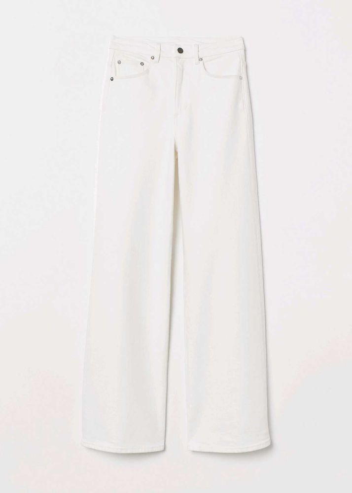 H&amp;M White Wide Leg Jeans