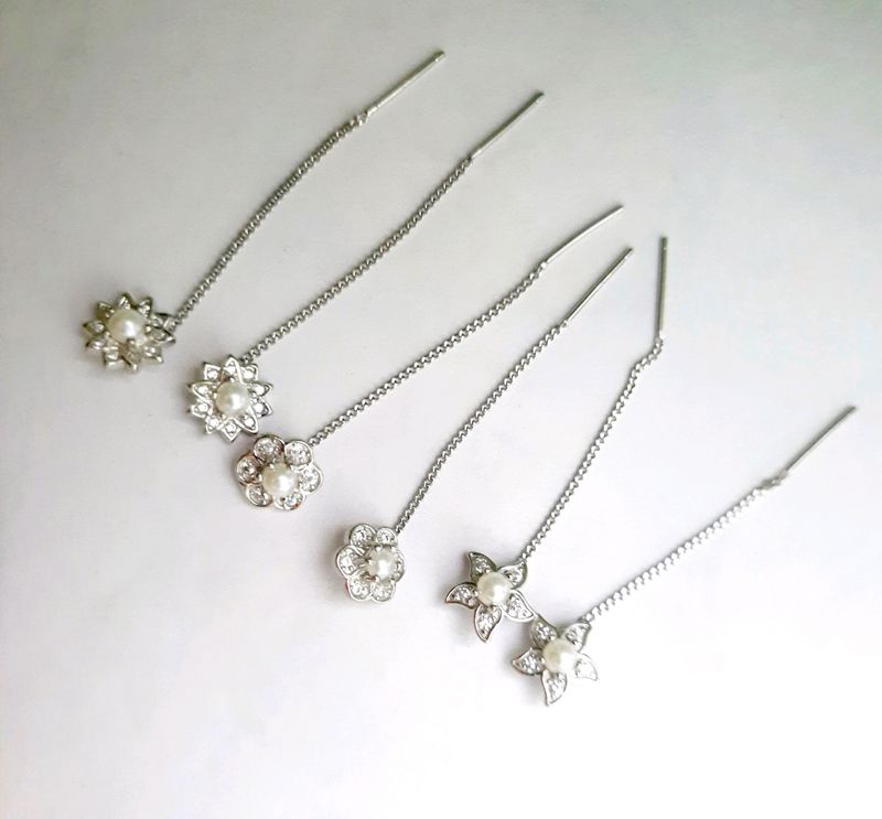 925 Silver Cz Pearl Combo Earrings