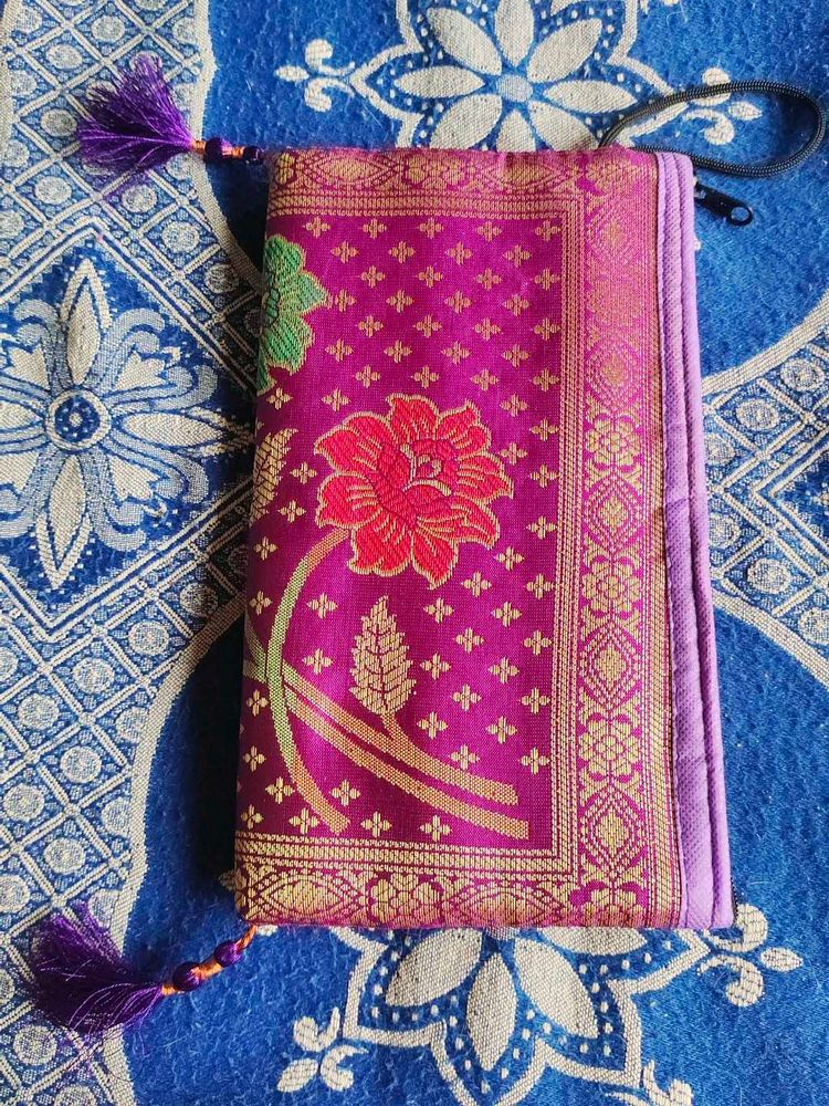 Imported Silk Zari Clutch From Malaysia