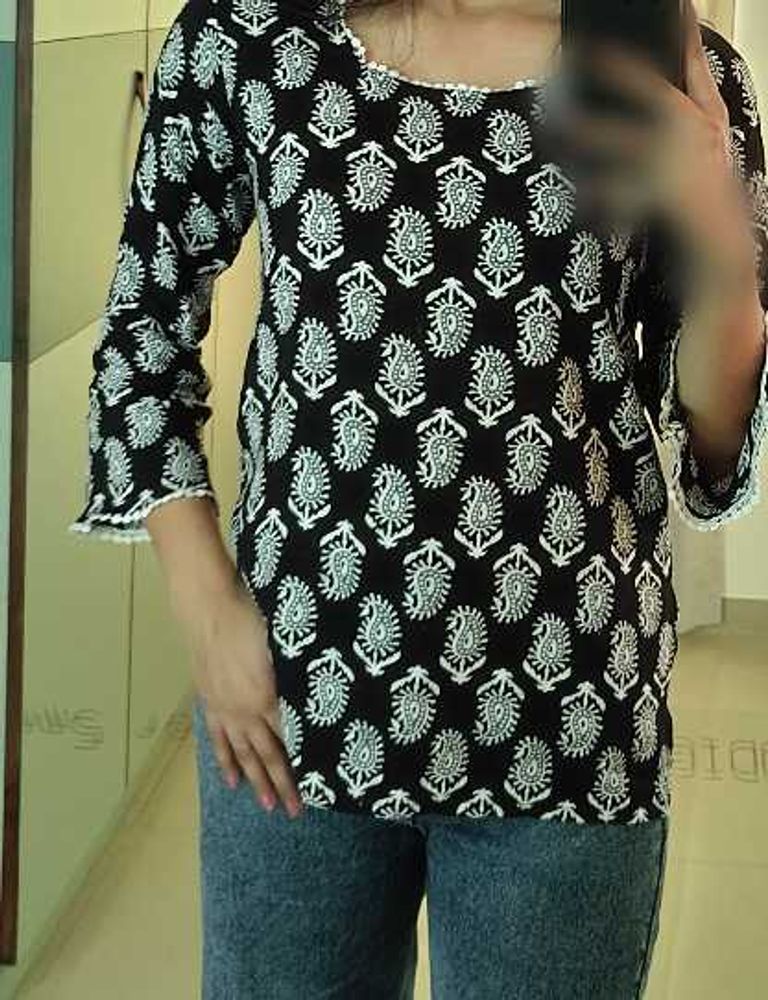 Printed Black Top