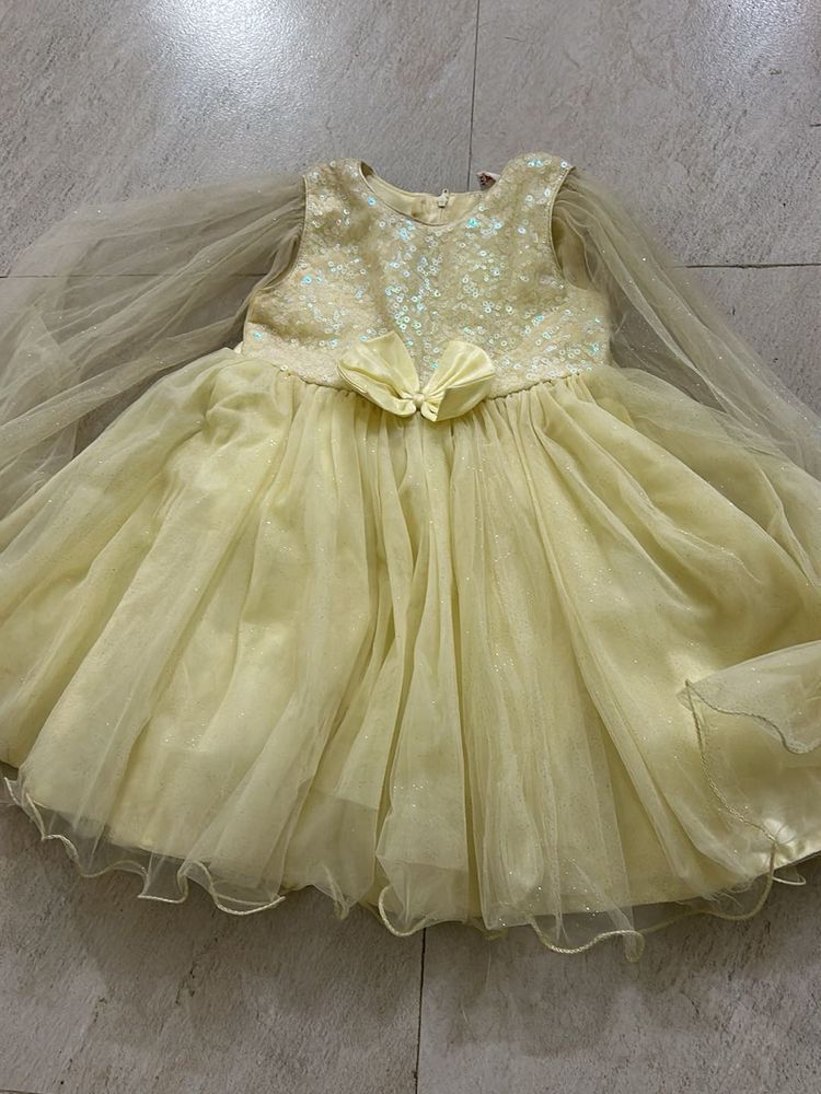 Elegant Yellow Girls Dress