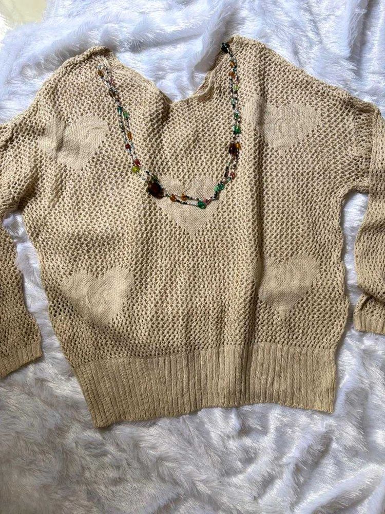 Cute Heart Knit Sweater