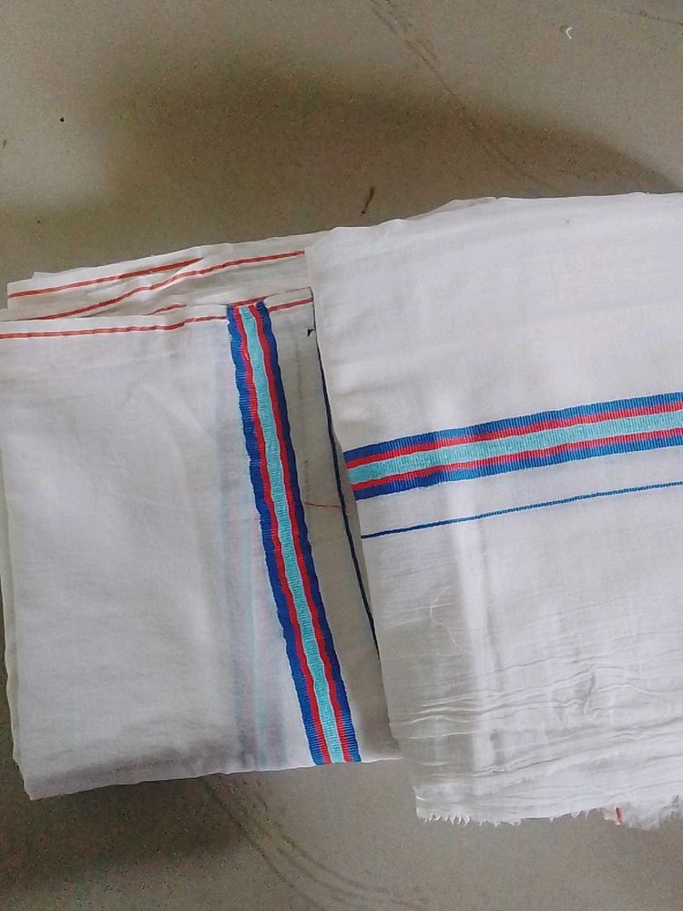 Classic White Striped Dhoti