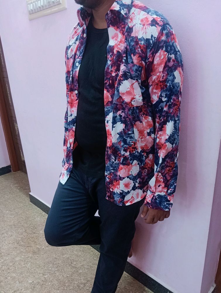 Floral Printed Shirt For Men.. Party And Casual Wear