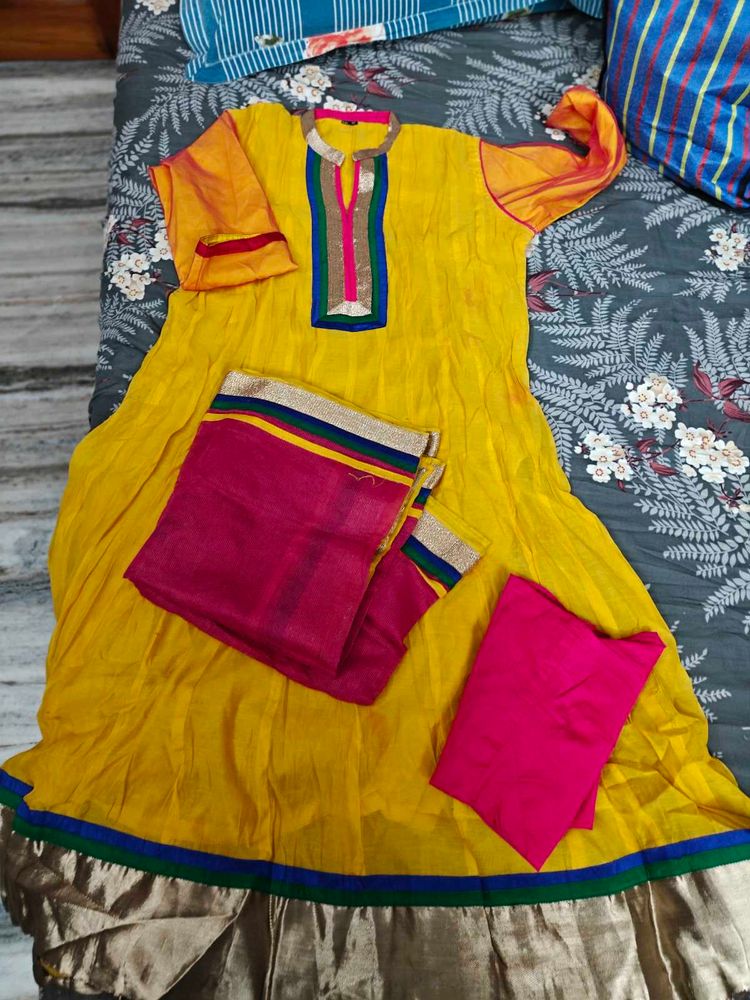 Yellow Embroidered Kurta Set