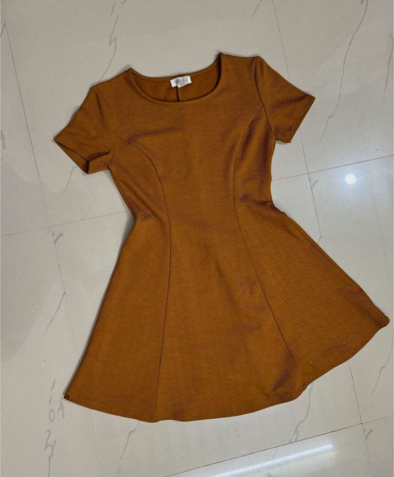 Unused Mustard Fit &amp; Flare Dress🔥