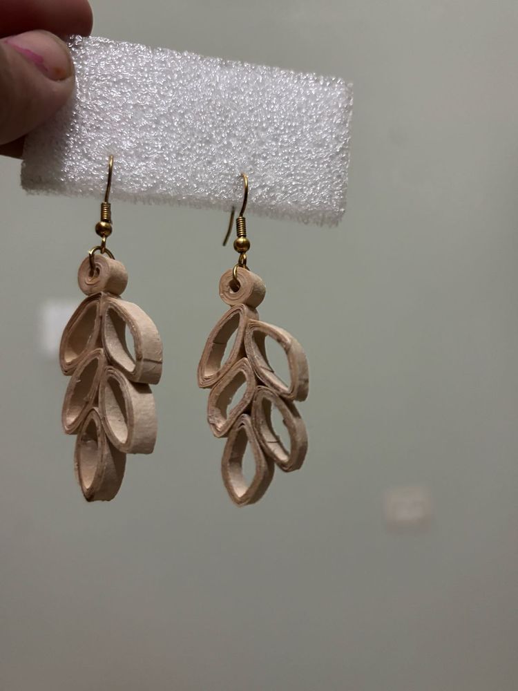 Quilled Leaf Design Earrings