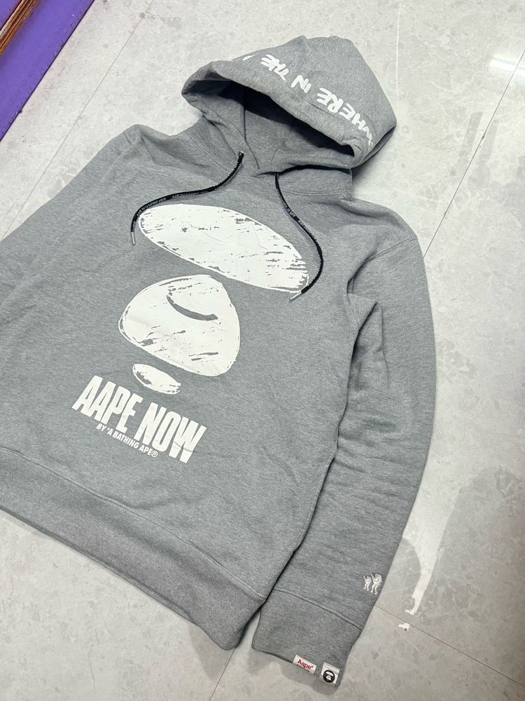AAPE 🦍A Bathing Ape Grey Fleece Hoodie