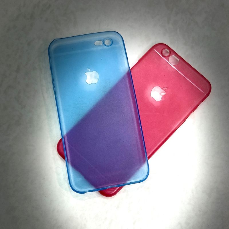 UltraSlim Case for iPhone 6/6S ) Fine Matte, Feather Light Cover - Light Red And Blue ( Pair Of 2)