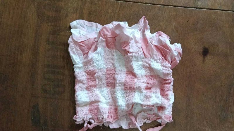 Pink &amp; White Checkered Top