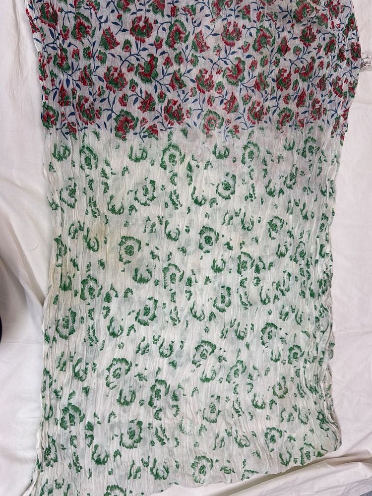 Floral red and green dupatta