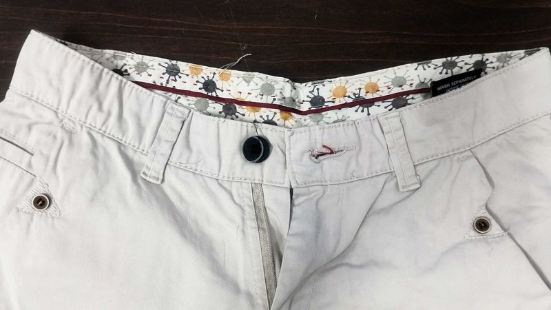Men&#39;s Cream Color Cotton Pants