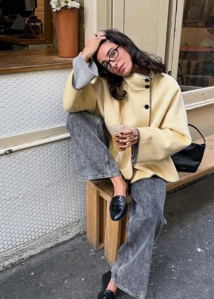 Stylish Cream Woolen  Coat