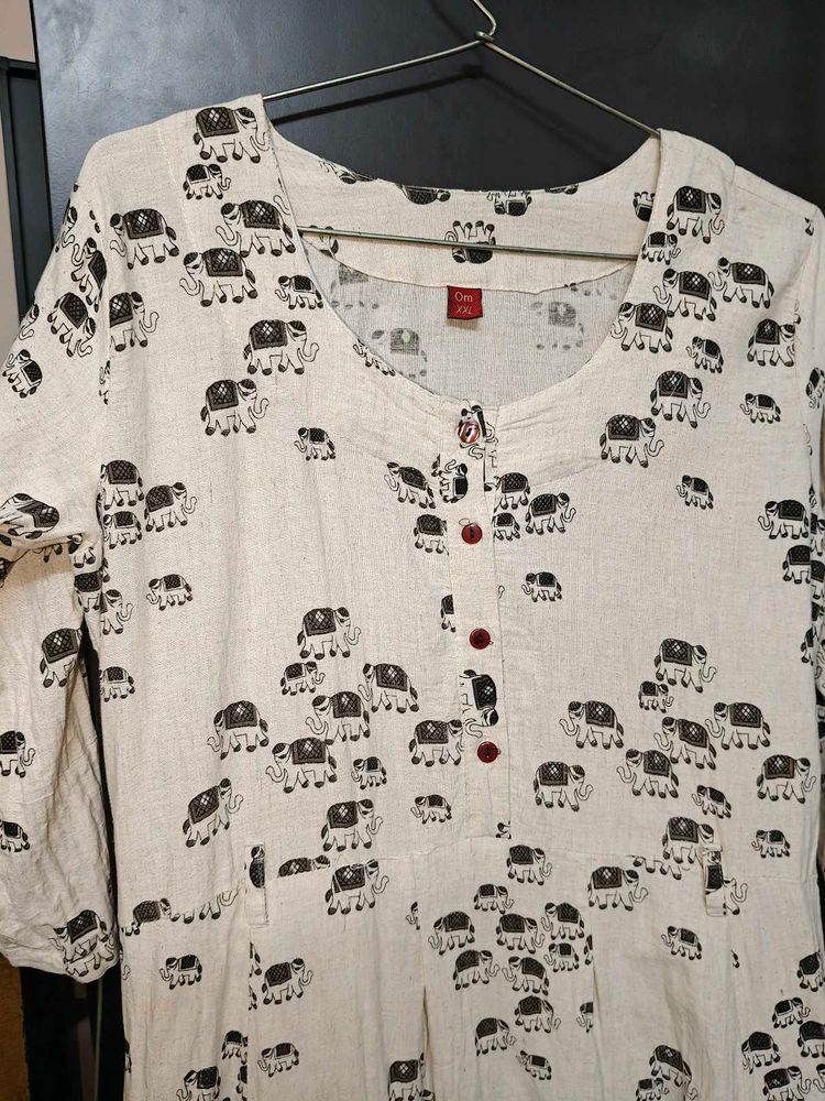 Elephant Print Kurta