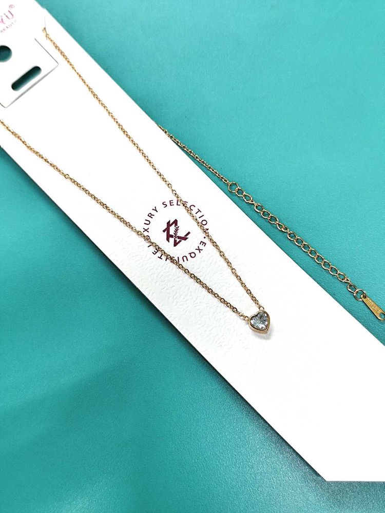 Heart Pendant Necklace AntiTarnish18K gold plate