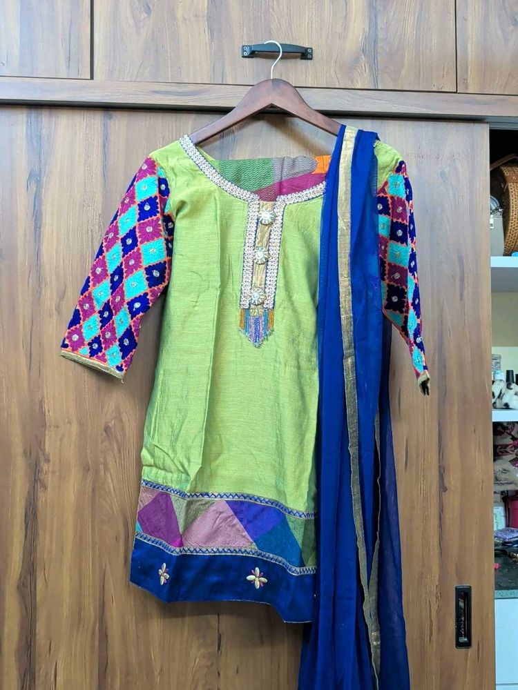 Green Panjabi Kurta Set