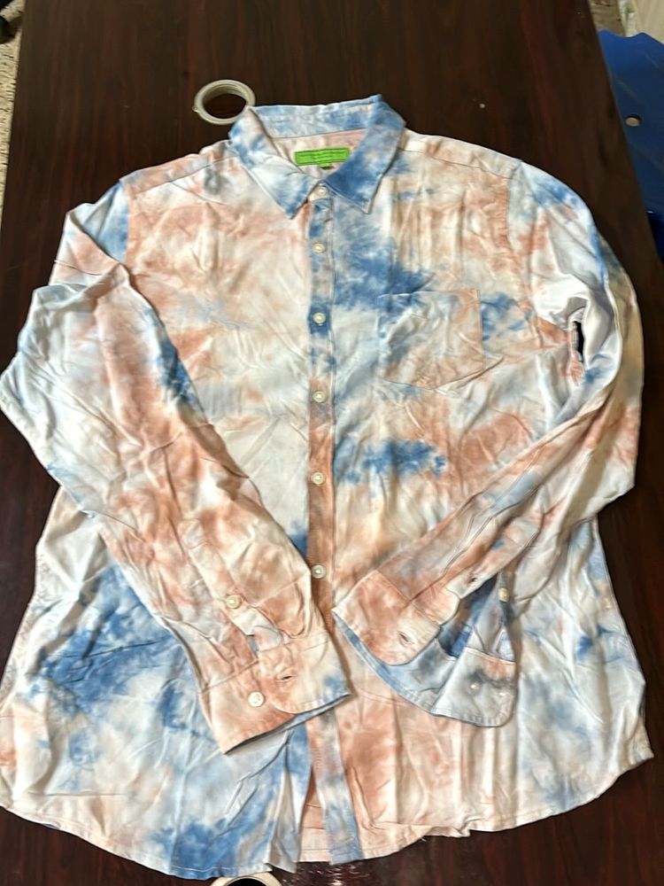 FOMO Brand New Tie-Dye Button-Down Shirt