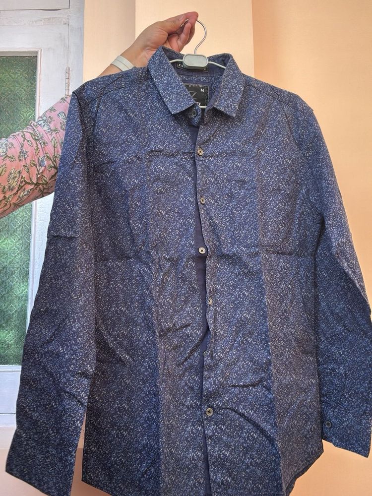 Stylish Blue Patterned Shirt