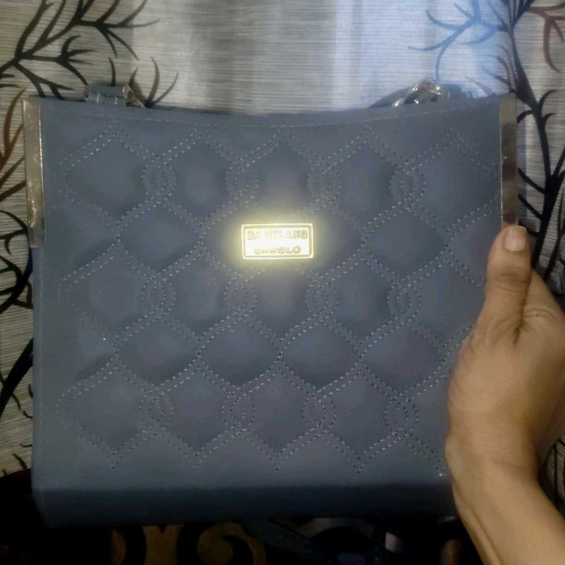 Gray Quilted Bag