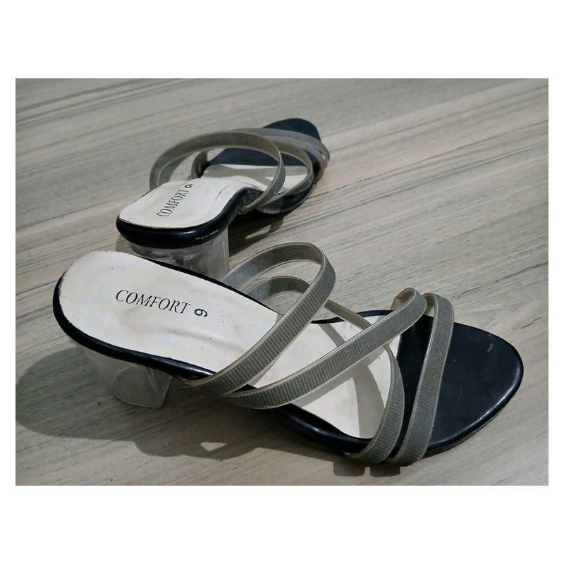 Women Slip-on Sandals Block Heel Black